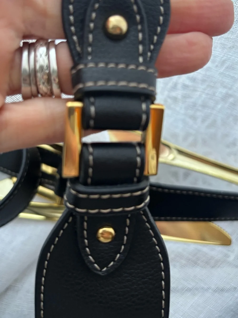 Vintage Etienne Aigner Black Woven Shoulder Bag with Gold hardware EUC